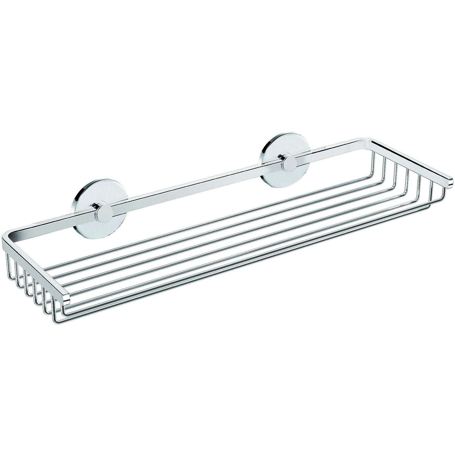Round Self-Adhesive Bath Shower Caddy 15.7 in. Shelf Organizer, Brass Chrome