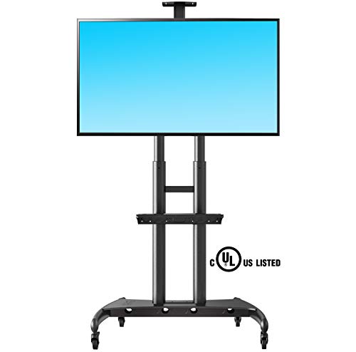 NB North Bayou Mobile TV Cart TV Stand with Wheels for 55" - 80" Inch LCD LED OLED Plasma Flat Panel Screens up to 200lbs AVA1800-70-1P (Black)