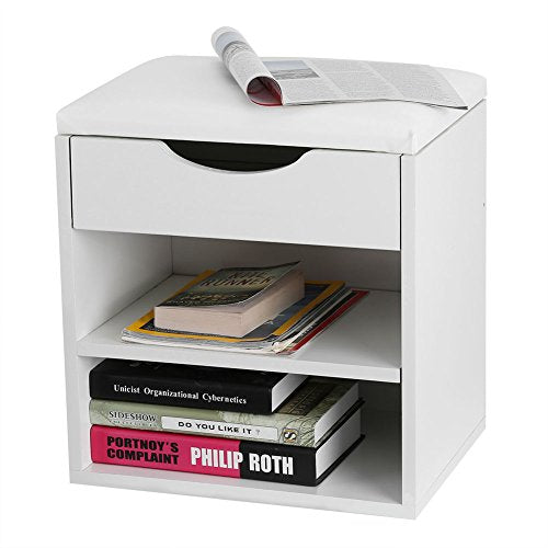 Yosoo Shoe Bench, Multi-Functional 2 Tiers Shoe Storage Bench Shoe Cabinet with Padded Seat Shoes Storage Organizer for Home Entryway Hallway Bedroom 15.94 x 11.89 x 16.5 Inch