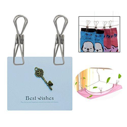 Purchase pingovox stainless steel clothes pins utility clips hooks clothespin clothesline clip for outdoor indoor drying home laundry office cord clothespins kitchen tools fastener socks scarfs