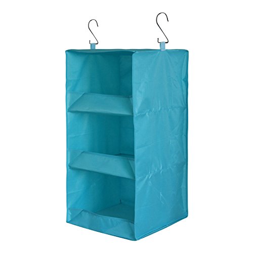 HUPLUE Collapsible Hanging Closet Organizer Eco- Friendly Closet Cubby Sweater Handbag Organizer Clothes Storage Box 3-Shelf