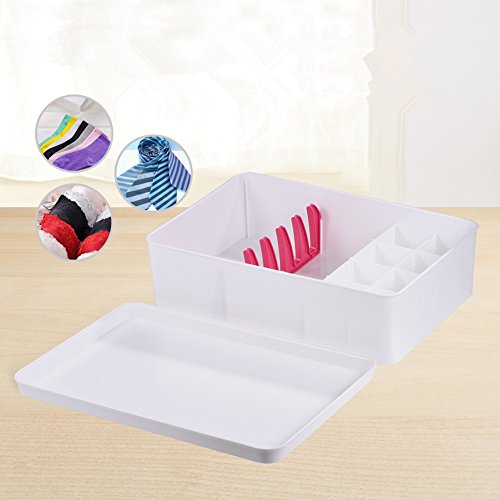 Yosooo Bra Storage Box Underwear Panties Briefs Socks Ties Divider Organizer Undergarments 5 Grid Bra Case
