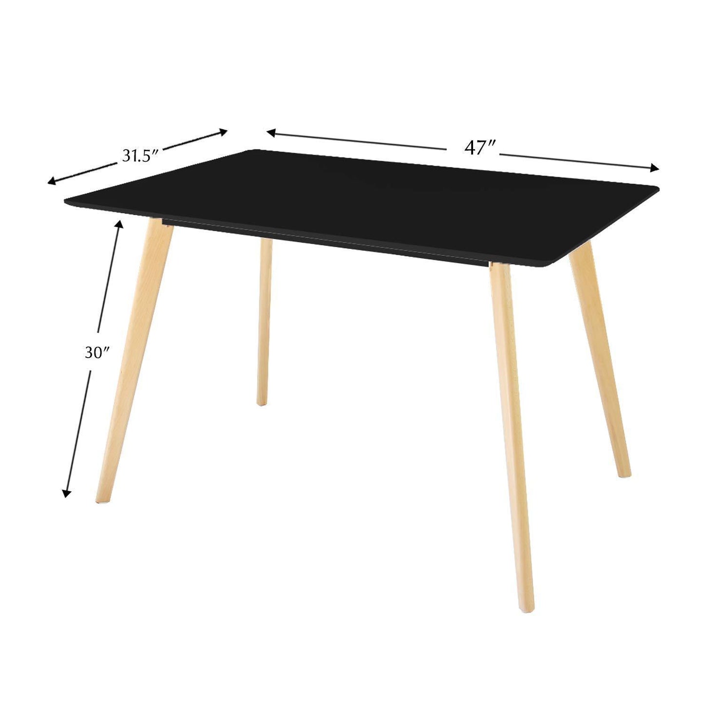 Cheap jerry maggie dinner table desk large family size with wood legs stone like polish surface multi purpose work study living room kitchen furniture decor modern fashion simple rectangle black