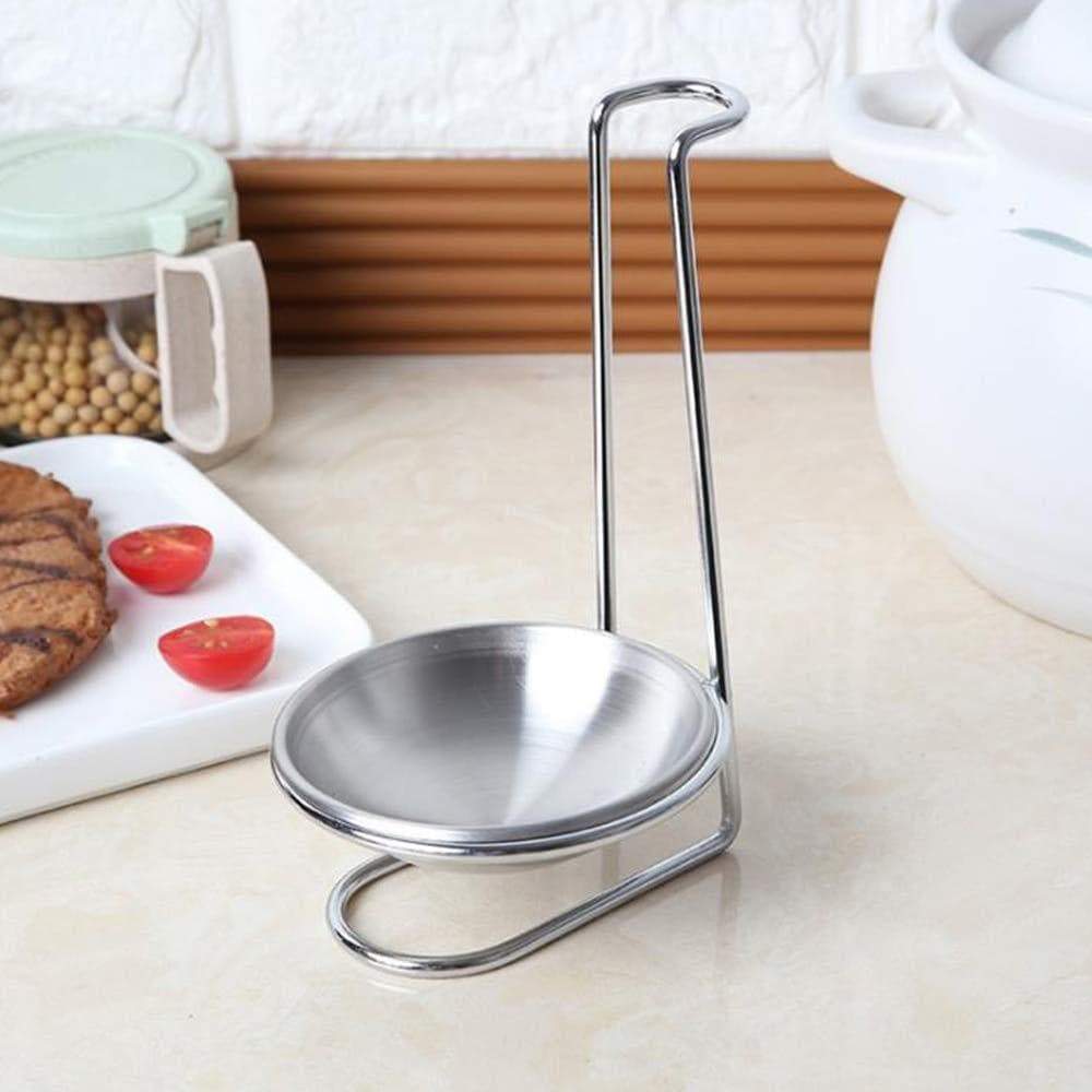 Online shopping haga pot lid organizer stainless steel spoon rest vertical holder for soup ladle lid stand storage rack kitchen organizer tools cookware accessories a