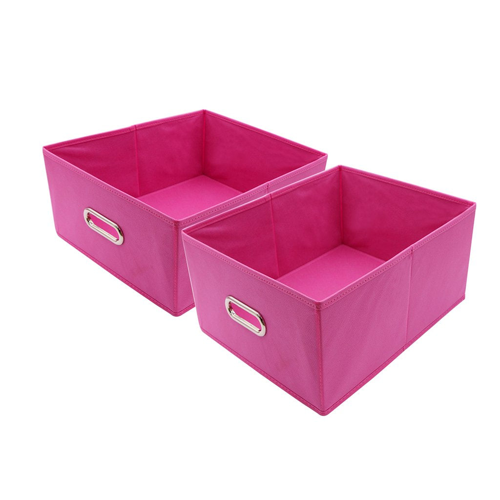 Fvstar 2 Pack Collapsible Storage Bins Fabric Storage Cube Basket Baby Nursery Closet Organizer for Clothes Towels Socks Shoes