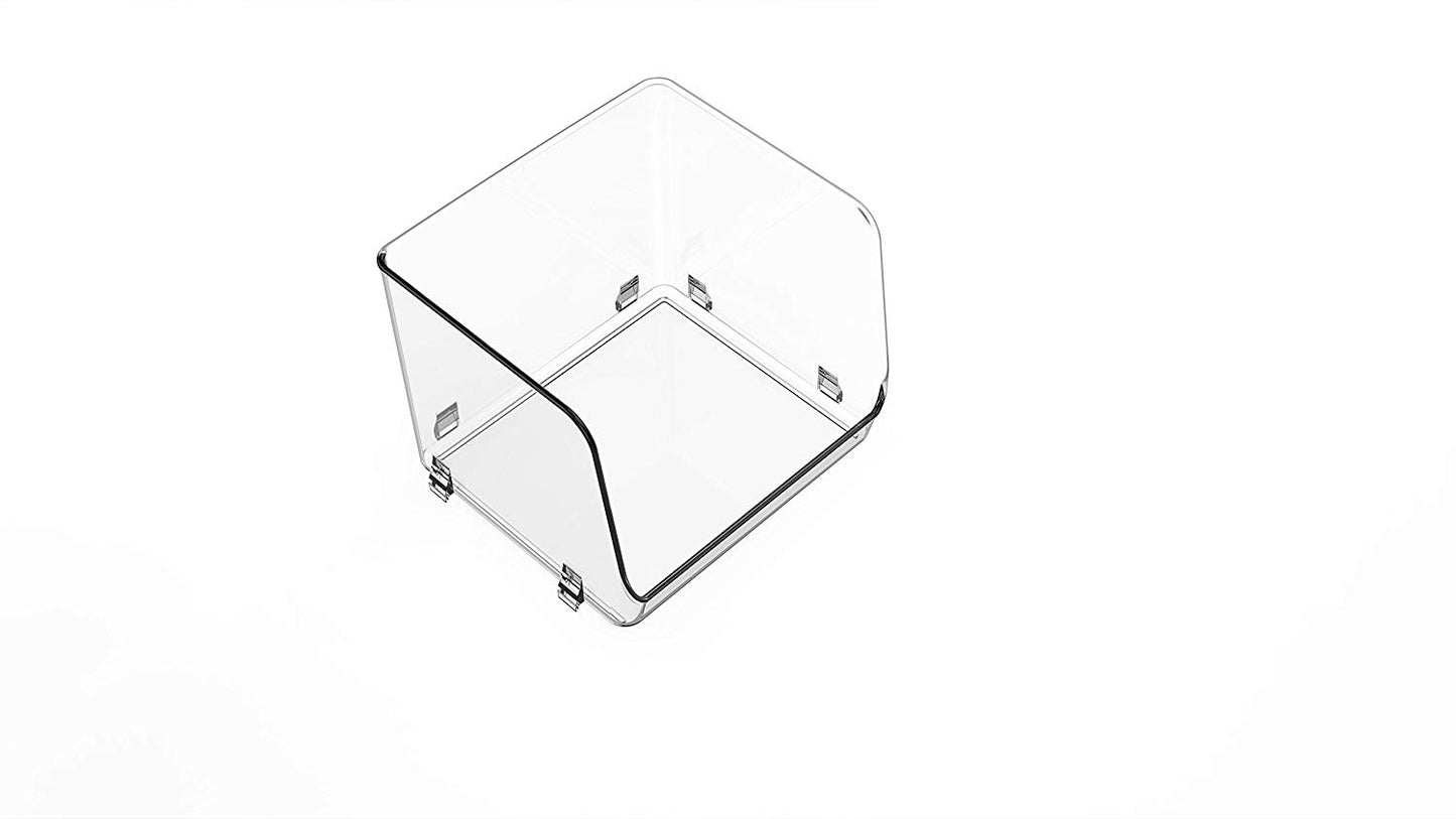 Ybmhome Stacking Open Front Refrigerator, Freezer, Organizer Bin Tray for Kitchen, Pantry, Office, Bathroom Clear 2128 (1, Medium)