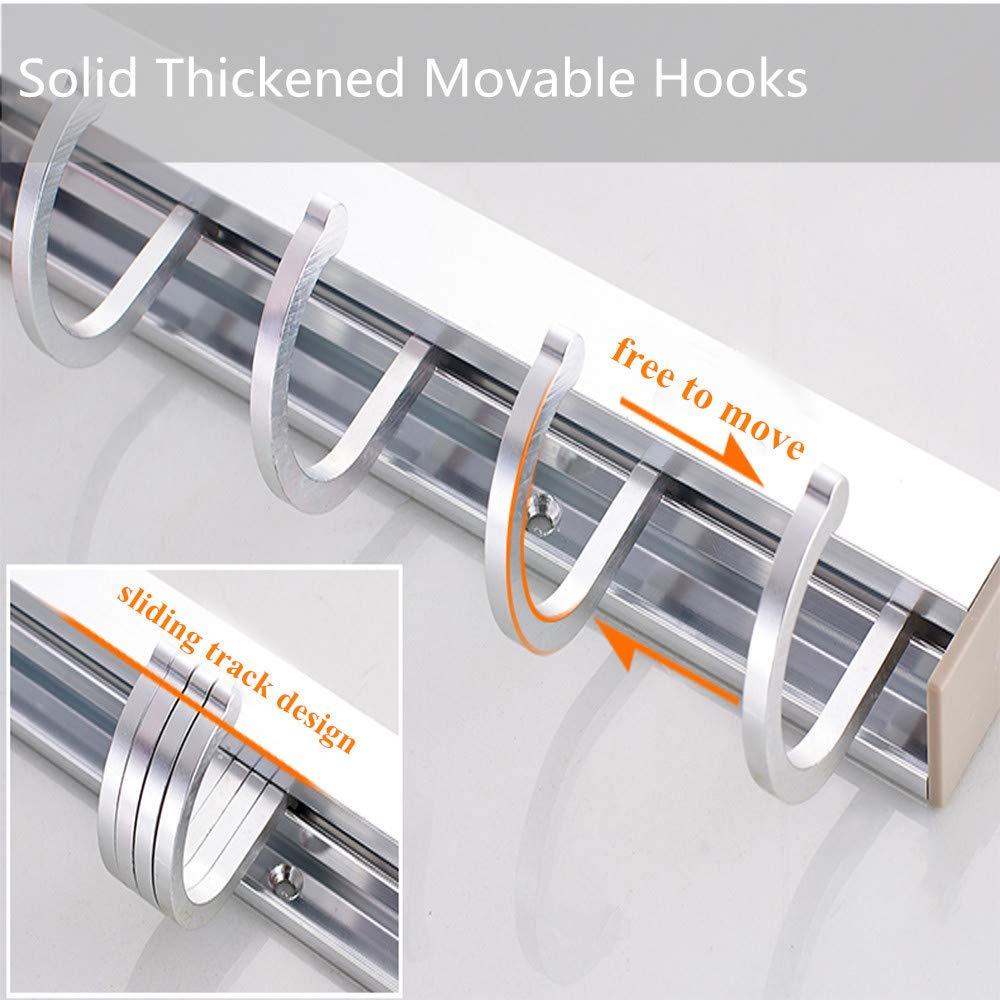 Cavoli Mop and Broom Organizer Wall Mounted, 4 Adjustable Holder and 3 Hooks,Storage Solutions for Broom Holders, Metal and Easy Clean