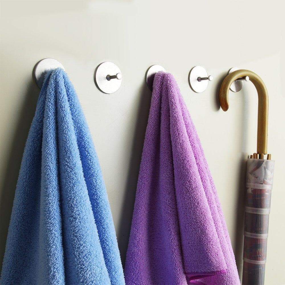 Organize with mocrux adhesive hooks 6pcs pack full 304 stainless steel 3m stick for home kitchen round 2