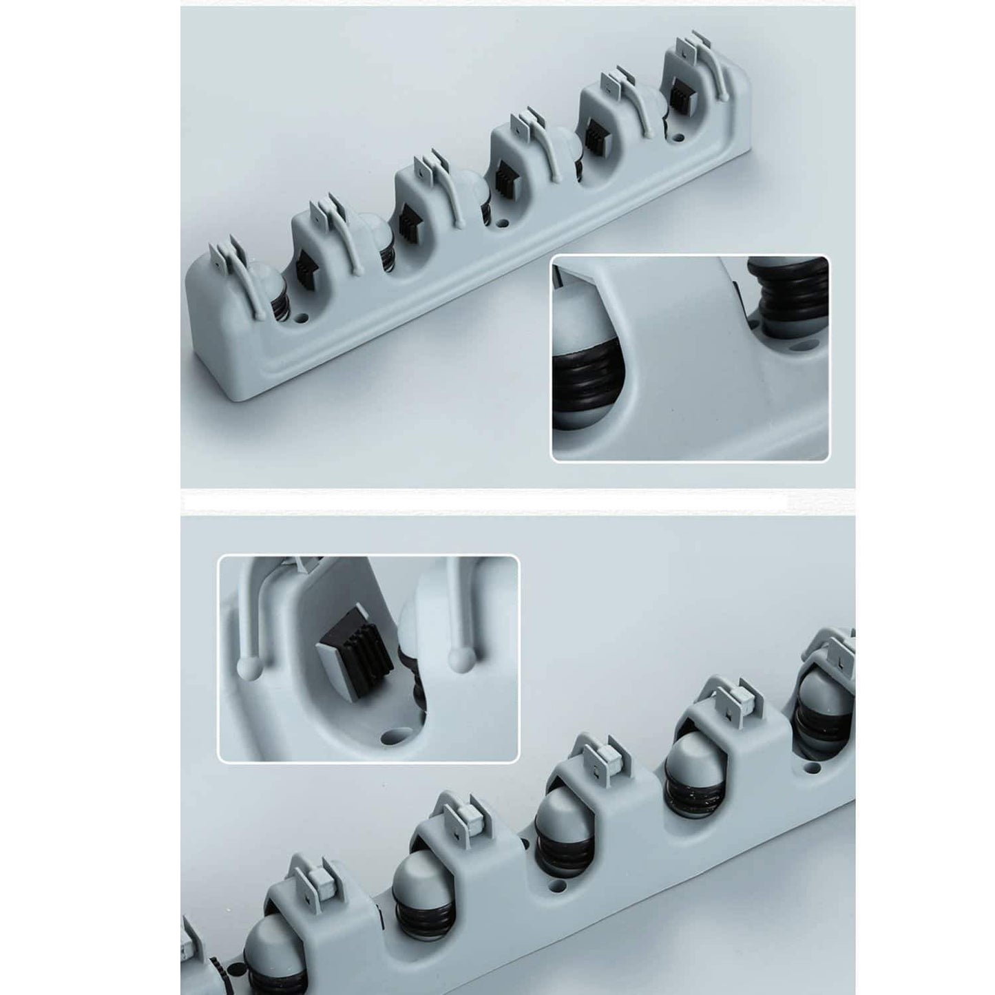 Cheap shsycer mop and broom holder wall mounted garden storage rack 5 position with 6 hooks garage holds up to 11 tools for garage garden kitchen laundry offices