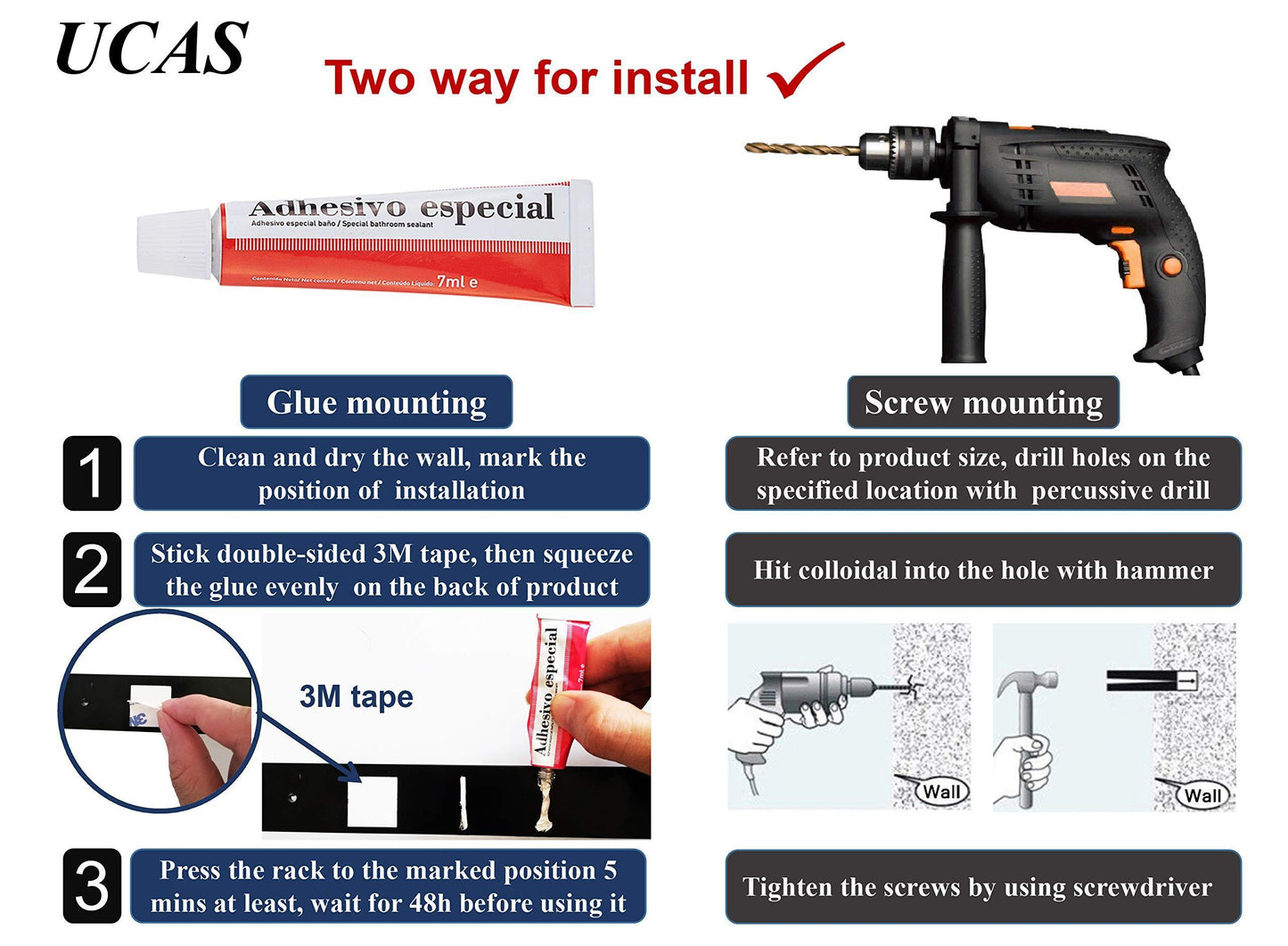 Save on ucas rustic kitchen rail organizer with 4 hooks and 4 knife holders wall mount stainless steel pot pan lid holder rack matte black