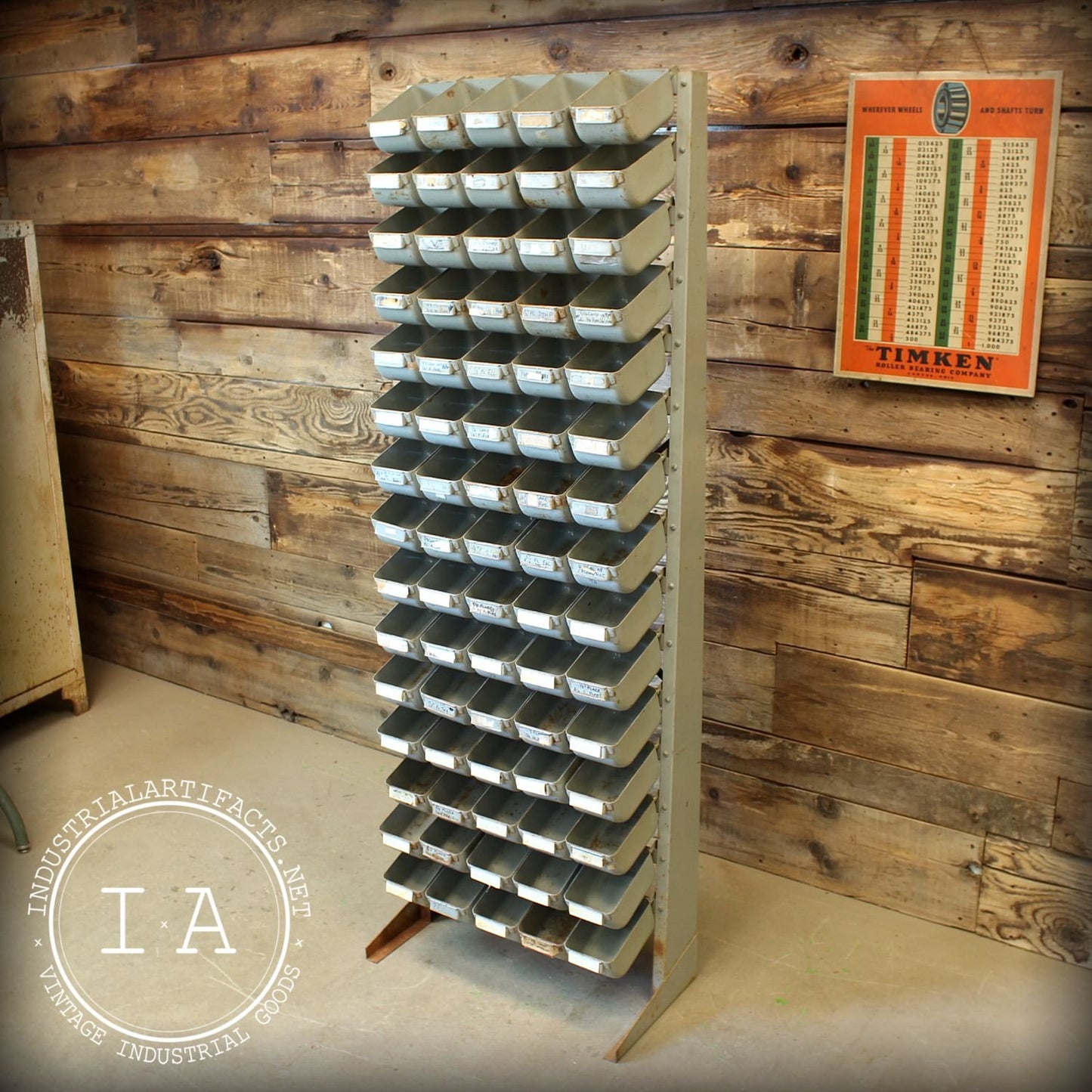 Vintage Industrial Modular Parts Bin Rack Bucket Shelf Organizer Hardware Store Display Rack