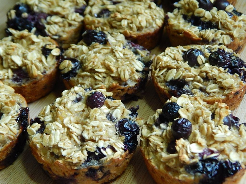 Oat Banana Blueberry Muffins