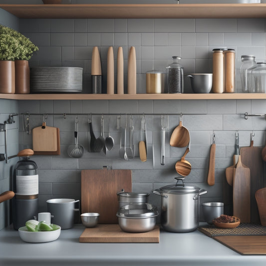 A cluttered kitchen cabinet with jumbled cookware and utensils spilling out, contrasted with a nearby cabinet featuring organized, adjustable inserts and a serene, minimalist aesthetic.