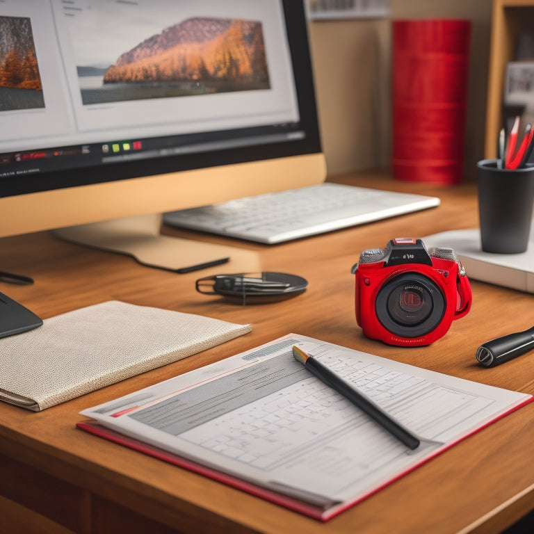 A calendar with a red circle around a date in early January, surrounded by scattered papers, pens, and a laptop with a green checkmark on the screen, set against a clean, organized desk.