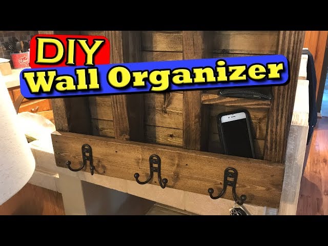 Building a wall shelf organizer is a good way to help you get out of the door faster keeping your keys and coat conveniently located by the door