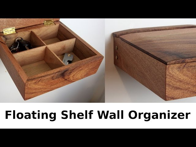 Learn how I built this useful floating shelf organizing box out of African Mahogany