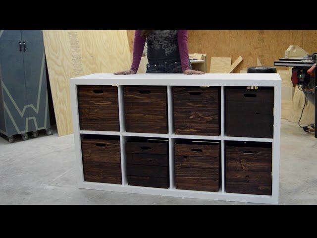 Finally back in the shop! Good friends of mine asked me to make them a toy storage unit with some wooden crates