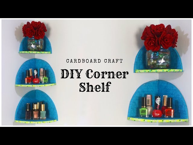 Very easy and useful DIY cardboard corner shelf or room organizer rack made from waste cardboard