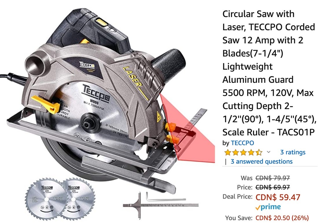 Amazon Canada Deals: Save 26% on Circular Saw with Laser + 34% on Instant Pot Ceramic Coated Inner Cooking Pot + 29% on Pyrex 18 Piece Food Storage Set + More Deals