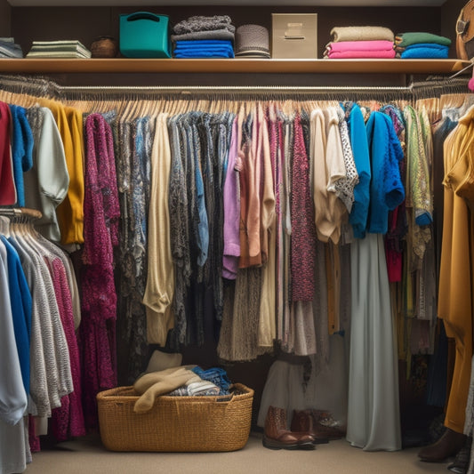 A cluttered closet with tangled clothes and messy shelves in the background, contrasted with a tidy section featuring HZZILEY hangers, showcasing organized and spaced-out garments in the foreground.