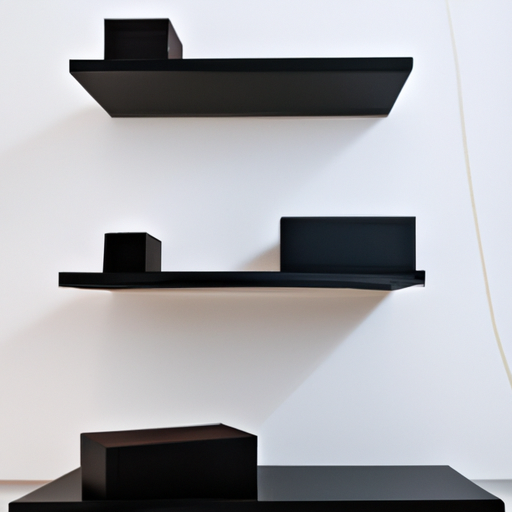 black floating shelves