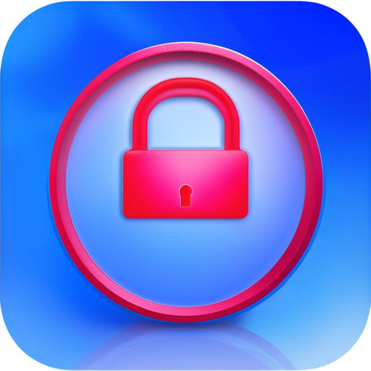 A warning symbol (!) in a red circle with a white background, surrounded by a faint, gradient blue glow, on top of a blurred, abstract browser window with a faint padlock icon.