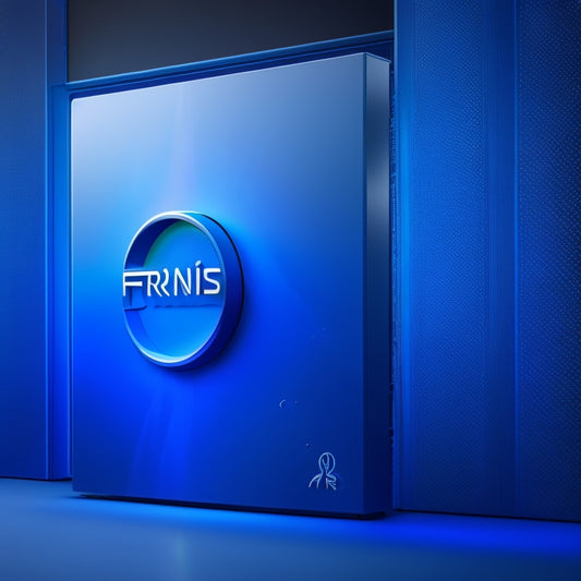 A serene blue-toned background with a stylized FreeNAS logo prominently displayed alongside a CrashPlan icon, surrounded by swirling arrows and gentle, shimmering lines, conveying a sense of secure data backup.