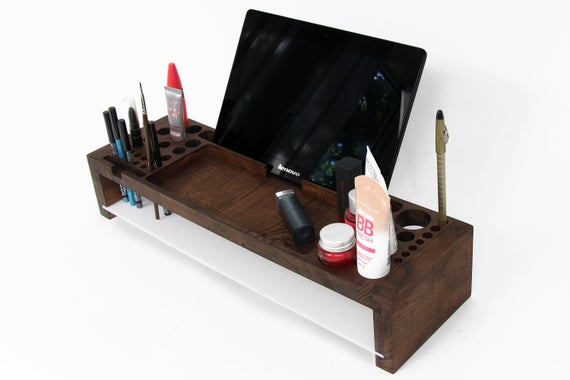 Make up brush holder Make up organizer Make up holder Christmas gift for wife by PromiDesign