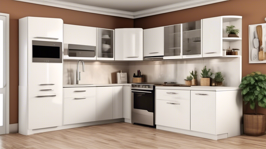 **DALL-E Prompt:**

Generate an image of a modern and functional corner cabinet design. Include features such as pull-out shelves, lazy Susans, and adjustable shelves. Show the cabinet in a kitchen se