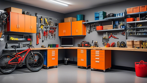 A spacious and organized garage with ample storage space, including shelves, cabinets, and a workbench, showcasing how it can enhance the value of a home.