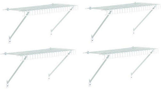 (4) ea Closetmaid 104100 48" x 12" White Shelf Organizer Kit w Hardware