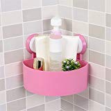 Convenient Durable Plastic Suction Cup Bathroom Kitchen Corner Storage Rack Organizer Shower Shelf Tool