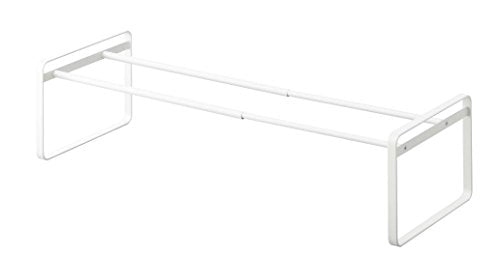 Extendable, Stackable Shoe Rack in White Finish - Powder Coated Stainless Steel