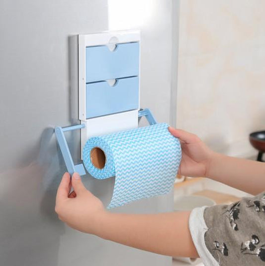 Magnet Refrigerator Fridge Sidewall Paper Towel Holder Storage Rack Shelf Organizer