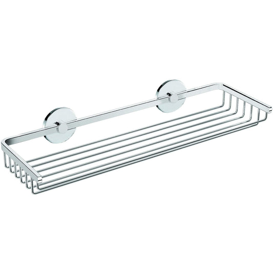 Round Self-Adhesive Bath Shower Caddy 15.7 in. Shelf Organizer, Brass Chrome