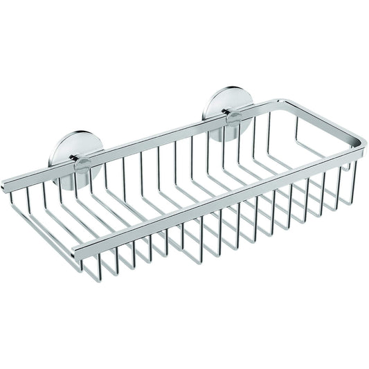 Round Self-Adhesive Bath Shower Caddy 12 in. Shelf Organizer Left Level Basket