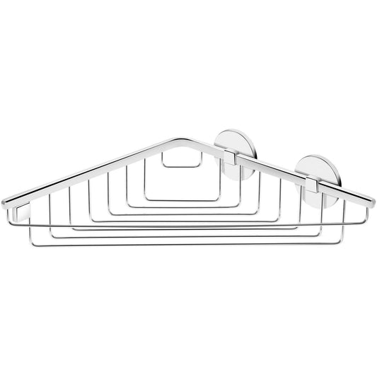 Round Self-Adhesive Bath Corner Shower Caddy 10.2 in. Shelf Organizer, Chrome