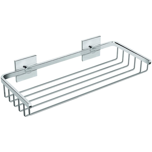Square Self-Adhesive Bath Shower Caddy 11.8 in. Shelf Organizer, Brass Chrome