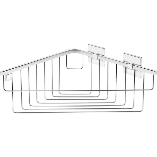 Square Self-Adhesive Bath Corner Shower Caddy 10.2 in. Shelf Organizer, Chrome