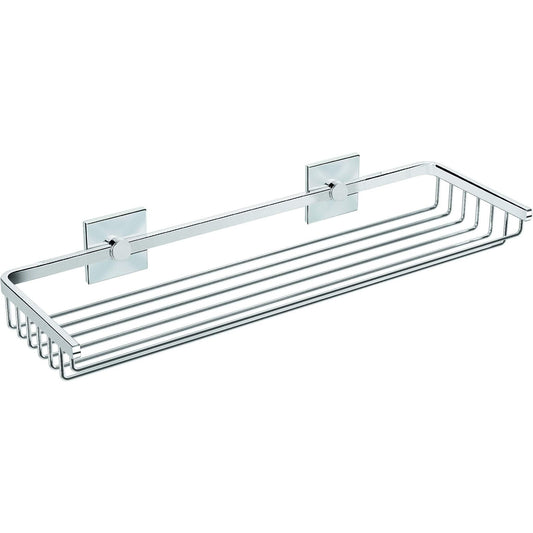 Square Self-Adhesive Bath Shower Caddy 15.7 in. Shelf Organizer, Brass Chrome