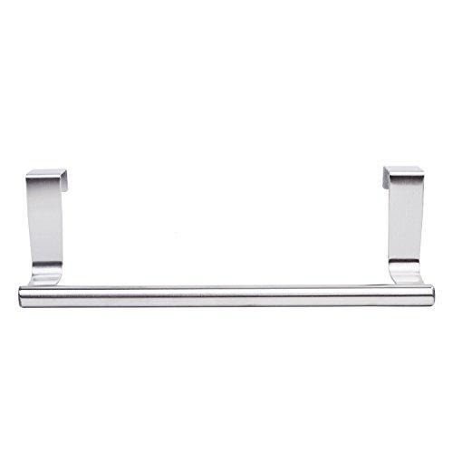 Online shopping mziart modern towel bar with hooks for bathroom and kitchen brushed stainless steel towel hanger over cabinet 9 inch