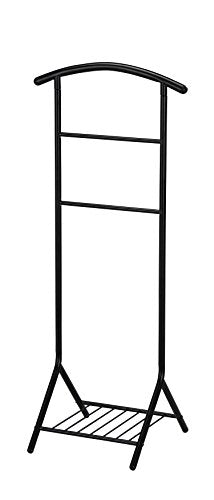 Kings Brand Furniture - Amos Metal Suit Valet Rack Stand Organizer, Black