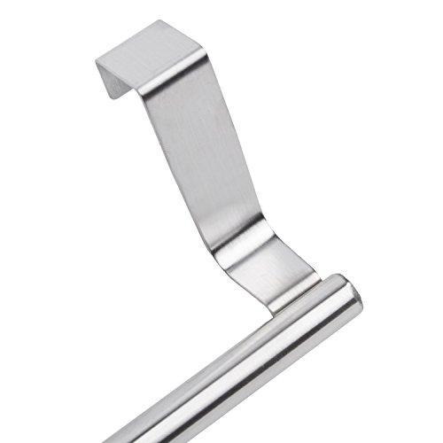 New mziart modern towel bar with hooks for bathroom and kitchen brushed stainless steel towel hanger over cabinet 9 inch