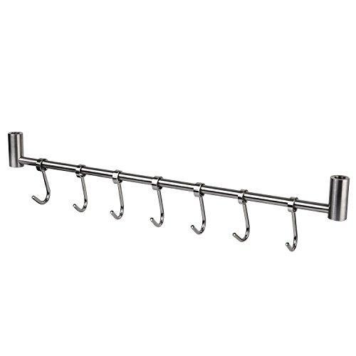 Try urevised kitchen rail rack wall mounted utensil hanging rack stainless steel hanger hooks for kitchen tools pot towel sliding hooks