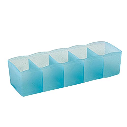 YJYdada 5 Cells Plastic Organizer Storage Box Tie Bra Socks Drawer Cosmetic Divider