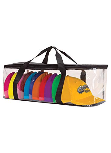 Universal Usage Baseball Hat Organizer Plastic Storage Case for Caps Clear Hat Storage Boxes Perfect for Display, Black, Size 10 Hats