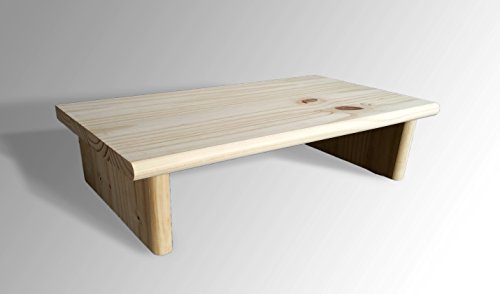 Monitor Stand PSTU24-4 Pine Unfinished 24 x 11.25 x 4.88 TV Wood Shelf Riser Furniture Desk Assembled Made in USA NEW