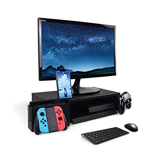 KOOLWOOM Wood Monitor Stand Riser Perfect for Computer,iMac,Printer,Notebook,Xbox One,PS4,Nintendo Switch (16.5x9.25x4 inches)