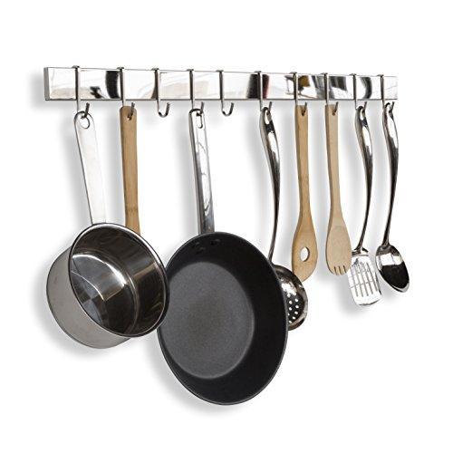 Selection wallniture kitchen bar rail pot pan lid rack organizer chrome 30 inch set of 2