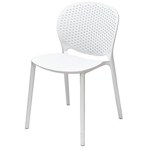 Top 2xhome white contemporary modern stackable assembled plastic chair molded with back armless side matte for dining room living designer outdoor lightweight garden patio balcony work office desk kitchen